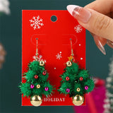 Stetnode New Fashion Plush Christmas Tree Earrings for Women Cute Rhinestone Santa Claus Bells Drop Earring Xmas New Year Holiday Jewelry