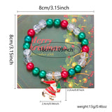 Stetnode Christmas Drip Oil Santa Claus Beaded Bracelets for Women Handmade Crystal Beads Christmas Tree Sock Charm Bracelet Jewelry Gift