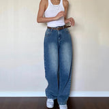 Stetnode 2024 Dark Blue Baggy Jeans Women Grunge Y2K High Waist Wide Leg Denim Trousers Woman Fashion Boyfriend Mom Pants Female