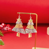 Stetnode Creative Long Legs Santa Claus Christmas Earrings for Women Cute Painting Oil Animal Elk Christmas Tree Earring New Year Jewelry