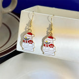 Stetnode Gothic Santa Claus Skeleton Earrings for Women Funny Skull Snowman Drop Earrings Christmas Halloween Festival Party Jewelry Gift