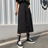 Stetnode 2024 Harajuku Long Skirt Pants Women Elastic Waist Oversized Cargo Pants Woman Summer Streetwear Wide Leg Trousers Female