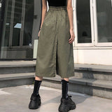 Stetnode 2024 Harajuku Long Skirt Pants Women Elastic Waist Oversized Cargo Pants Woman Summer Streetwear Wide Leg Trousers Female