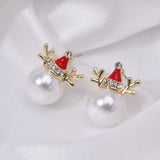 Stetnode Delicate Christmas Bowknot Bell Earrings for Women Sparkling Full Rhinestone Christmas Tree Dangle Earring Girls Holiday Jewelry