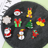 Stetnode Cute Cartoon Christmas Series Brooches for Women Girls Metal Enamel Elk Santa Claus Snowman Pin Backpack Badge Jewelry Xmas Gift