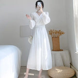 Stetnode Spring Outfit Elegant Dress for Women 2024 Spring Fashion White Dress French Luxury and Unique Women's Evening Dress Robe Casual Clothing