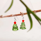 Stetnode Creative Crystal Christmas Tree Earrings for Women Fashion White Snowman Drop Earring Girls Festival Party Jewelry Accessories