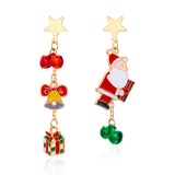 Stetnode Fashion Christmas Asymmetrical Drop Earrings for Women Santa Claus Bells Snowman Xmas Tree Boots Hat Earring Girls Party Jewelry