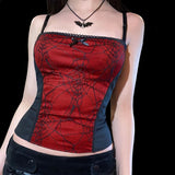 Stetnode Harajuku Grunge Corset Crop Top Lace Trim Sleeveless Tank Top E-girl Gothic Black Emo Alt Clothes y2k Punk Vest Women Streetwear