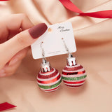 Stetnode Christmas Small Bulb Shape Drop Earrings for Women Resin Ball Sparkling Powder Snowflake Star Ear Hook Earring Holiday Jewelry