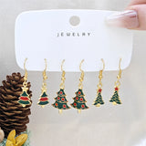 Stetnode 3 Pairs Cute Santa Claus Snowman Elk Combination Earrings for Women Enamel Cartoon Christmas Earrings Xmas New Year Jewelry Gift