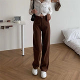 Stetnode Summer Women Brown Jeans High Waist Loose Straight Wide Leg Denim Female Y2k Casual Streetwear Vintage Baggy Trouser