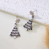 Stetnode Cute Small Christmas Earrings for Women Girls Enamel Rhinestone Xmas Tree Hat Boots Wreath Drop Earring New Year Accessoies Gift