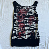 Stetnode 2000s Retro Skull Wing Print Tank Tops Cyber Grunge Y2K Graphic Sleeveless Vest  Emo Lace Backless Crop Top Women Clothes