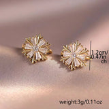 Stetnode Shiny Rhinestone Snowflake Stud Earrings for Women Fashion Small Snowflake Charm Earring Girls Christmas New Year Jewelry Gifts