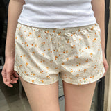 Stetnode Y2K Floral Plaid Striped Comfy Pajamas Shorts Cutest Lounge Shorts Casual Loose Fit Elastic Waist Pants Summer Going Out Outfits