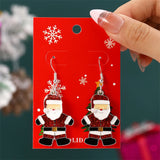 Stetnode New Fashion Plush Christmas Tree Earrings for Women Cute Rhinestone Santa Claus Bells Drop Earring Xmas New Year Holiday Jewelry