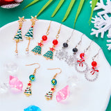 Stetnode New Crystal Christmas Tree Tassel Earrings for Women Trendy Rhinestone Snowflake Bow Round Drop Earring Girls Christmas Jewelry