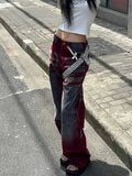 Stetnode Trendy Street Straight Wide Leg Pants Fashion High Street Baggy Jeans Harajuku Style Hip Hop Y2k Trousers Y2k Pants Streetwear