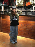 Stetnode Japanese Y2k Cropped Jacket Vintage Harajuku Short Coat 2000s Korean Fashion Camouflage Zipper Hooded Sweatshirt Grunge