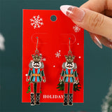 Stetnode New Fashion Plush Christmas Tree Earrings for Women Cute Rhinestone Santa Claus Bells Drop Earring Xmas New Year Holiday Jewelry