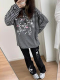 Stetnode Y2k Harajuku Style Cat Skull Print Black Trousers Mujer 2024 Autumn New Pants for Women High Waist Loose Wide Leg