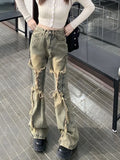 Stetnode Oversize American Retro Straight Casual Pants Y2k Grunge High Waist Loose Wide Leg  2024 New Bell Bottom Jeans Women