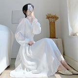 Stetnode Spring Outfit Elegant Dress for Women 2024 Spring Fashion White Dress French Luxury and Unique Women's Evening Dress Robe Casual Clothing