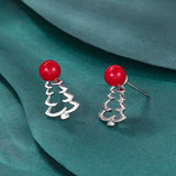 Stetnode Fashion Small Christmas Earrings for Women Cute Asymmetric Elk Santa Claus Snowflake Xmas Tree Stud Earring Girls Party Jewelry