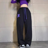 Stetnode Streetwear Jogging Sweatpants Women Harajuku Y2K Graffiti Print Loose Wide Leg Pants Bf Hip Hop Drawstring Casual Trousers