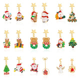 Stetnode New Trend Asymmetric Christmas Earrings for Women Cute Bear Santa Claus Christmas Tree Snowman Drop Earrings Girls Party Jewelry