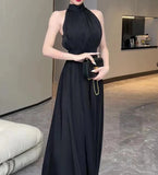 Stetnode 2024 Spring and Summer outfitSexy Party Sleeveless Black Midi Dresses for Women Summer Korea Elegant Evening Prom Female Clothes Casual Chiffon Dress
