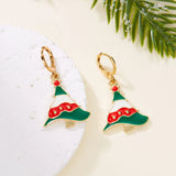 Stetnode New Trend Asymmetric Christmas Earrings for Women Cute Bear Santa Claus Christmas Tree Snowman Drop Earrings Girls Party Jewelry