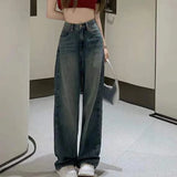 Stetnode Vintage Wide Leg Cargo Jeans Women 2024 Autumn High Waist Bagge Pants Woman Y2K Streetwear Loose Denim Trousers Female