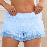 Stetnode Y2k Coquette Black Boyshorts Tulle Lace Bloomer Shorts Women Ruffle Layered Pumpkin Short Skirt Fairycore Grunge Micro Bottoms