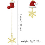 Stetnode New Design Asymmetric Snowflake Christmas Boot Hat Drop Earrings for Women Moving Santa Claus Long Tassel Earring Party Jewelry