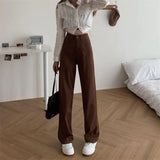 Stetnode Summer Women Brown Jeans High Waist Loose Straight Wide Leg Denim Female Y2k Casual Streetwear Vintage Baggy Trouser