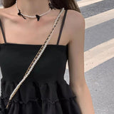 Stetnode White Sweet Spaghetti Strap Dress Women Summer Sleeveless A Line Mini Dresses Woman 2024 Fluffy Birthday Party Dress