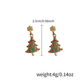 Stetnode Small Cute Christmas Tree Drop Earrings for Women Delicate Enamel Star Xmas Tree Pendant Earring Girls Holiday Versatile Jewelry