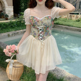 Stetnode Vibrant Jewel Bright Gardens of Eden Cottagecore Fairycore Princesscore Coquette Academia Kawaii Dress