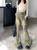 Stetnode Oversize American Retro Straight Casual Pants Y2k Grunge High Waist Loose Wide Leg  2024 New Bell Bottom Jeans Women