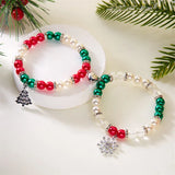 Stetnode New Trend Christmas Couple Bracelets for Women Men Handmade Beaded Santa Claus Xmas Tree Bracelet Lovers Friendship Jewelry Gift