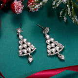 Stetnode Asymmetrical Colorful Rhinestone Snowflake Hat Boot Earrings for Women Luxury Crystal Christmas Tree Drop Earrings Party Jewelry