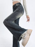 Stetnode Blue High Waist Skinny Pants Jeans Women Autumn High Street Slimming Trumpet Denim Pants Retro Extended Version Horseshoe Pants