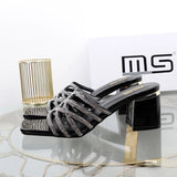 Stetnode Outfits Square-Headed Fairy High-Heeled Sandals with Coarse Heel