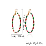 Stetnode Merry Christmas Red Green Twist Hoop Earrings for Women Girls Fashion Simple Round Circle Earrings Xmas New Year Jewelry Gifts