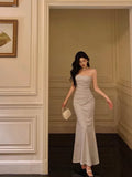 Stetnode Sexy Sheath Spaghetti Straps Long Prom Dresses Birthday Outfits Evening Gown SD1020