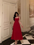 Stetnode Classy A Line Spaghetti Straps Red Prom Dresses Birthday Outfits Evening Gown SD1026