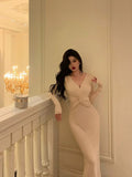 Stetnode Sexy Sheath V Neckline Long Prom Dresses Birthday Outfits Evening Dress SD1037