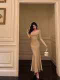 Stetnode Sexy Sheath Square Neckline Long Prom Dresses Birthday Outfits Evening Gown SD1038